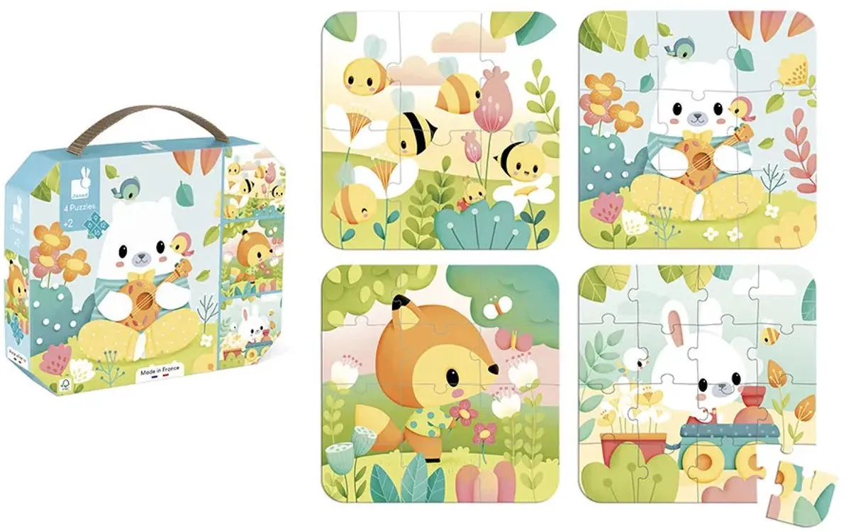 Janod Pure Puzzels 43 Stuks - 6/9/12/16 Delig - Vanaf 2 jaar