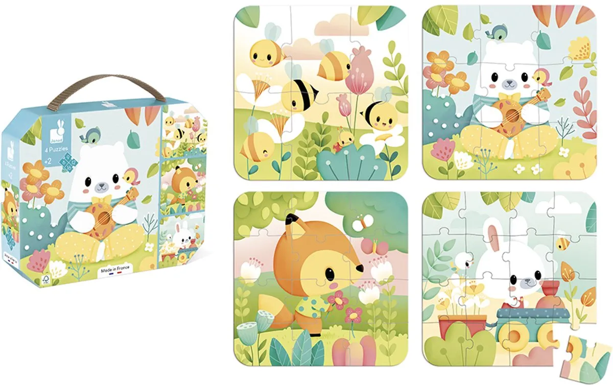 Janod Pure Puzzels 43 Stuks - 6/9/12/16 Delig - Vanaf 2 jaar
