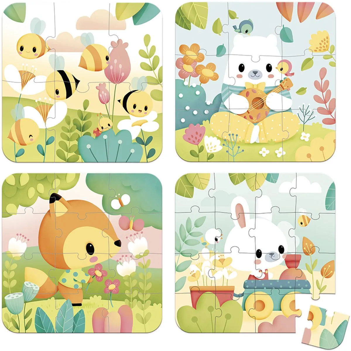 Janod Pure Puzzels 43 Stuks - 6/9/12/16 Delig - Vanaf 2 jaar - afbeelding 6 van 6