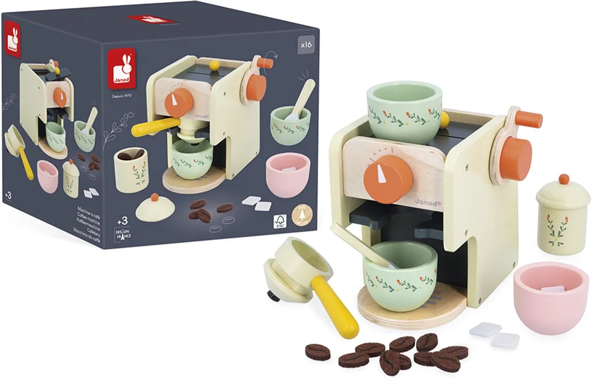 Janod Shiny Grandma Koffiemachine Speelset - 5 Accessoires - afbeelding 6 van 6
