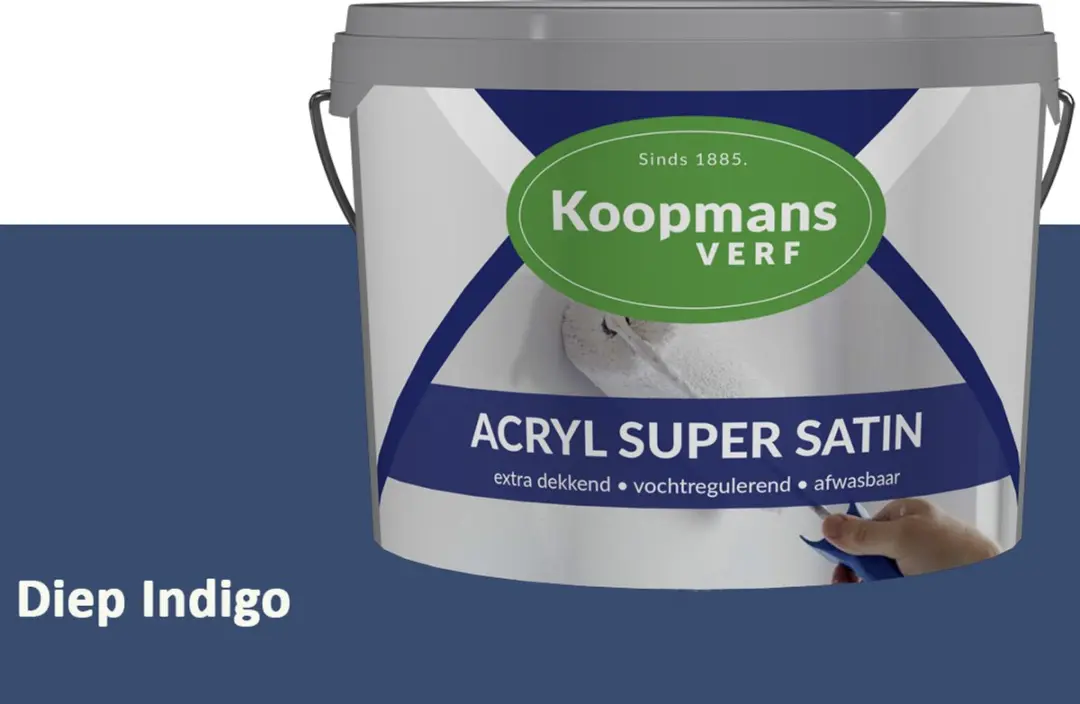 Koopmans Acryl Super Satin Zijdeglans Muurverf Diep Indigo 10L