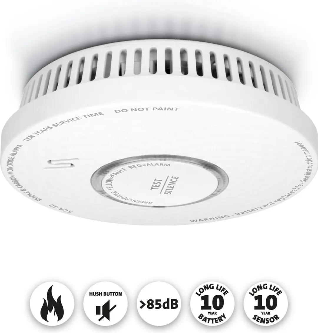 Alecto SDX10 Rook- en Koolmonoxidemelder 10 Jaar - Wit