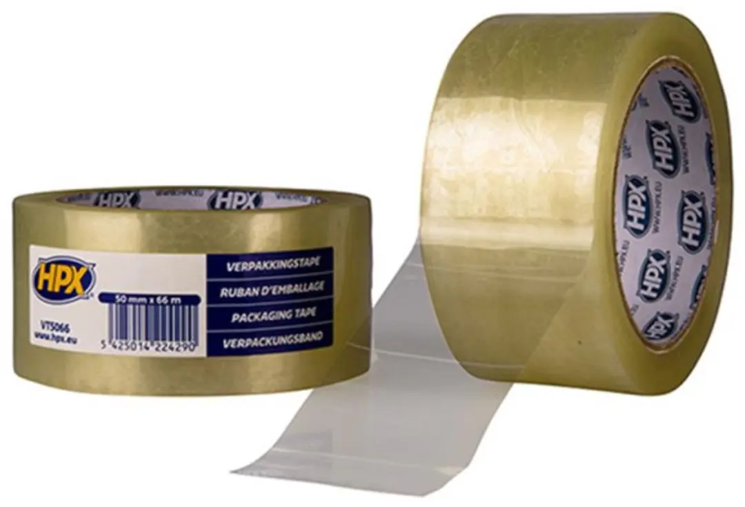 HPX Verpakkingstape 50mm x 66m - Transparant