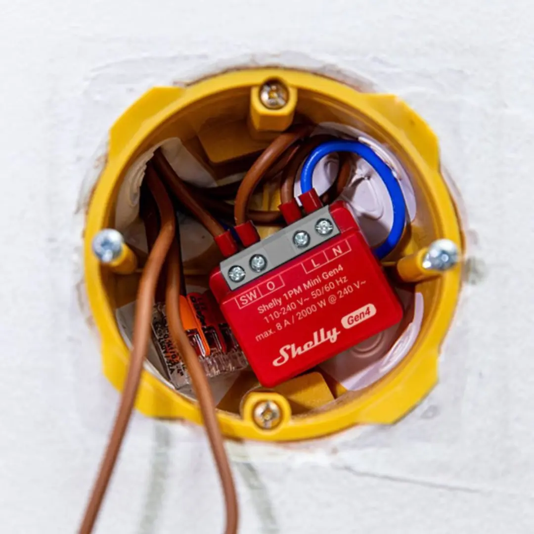 Shelly 1PM Mini Gen4 S4SW-001P8EU - Energie Module - Rood