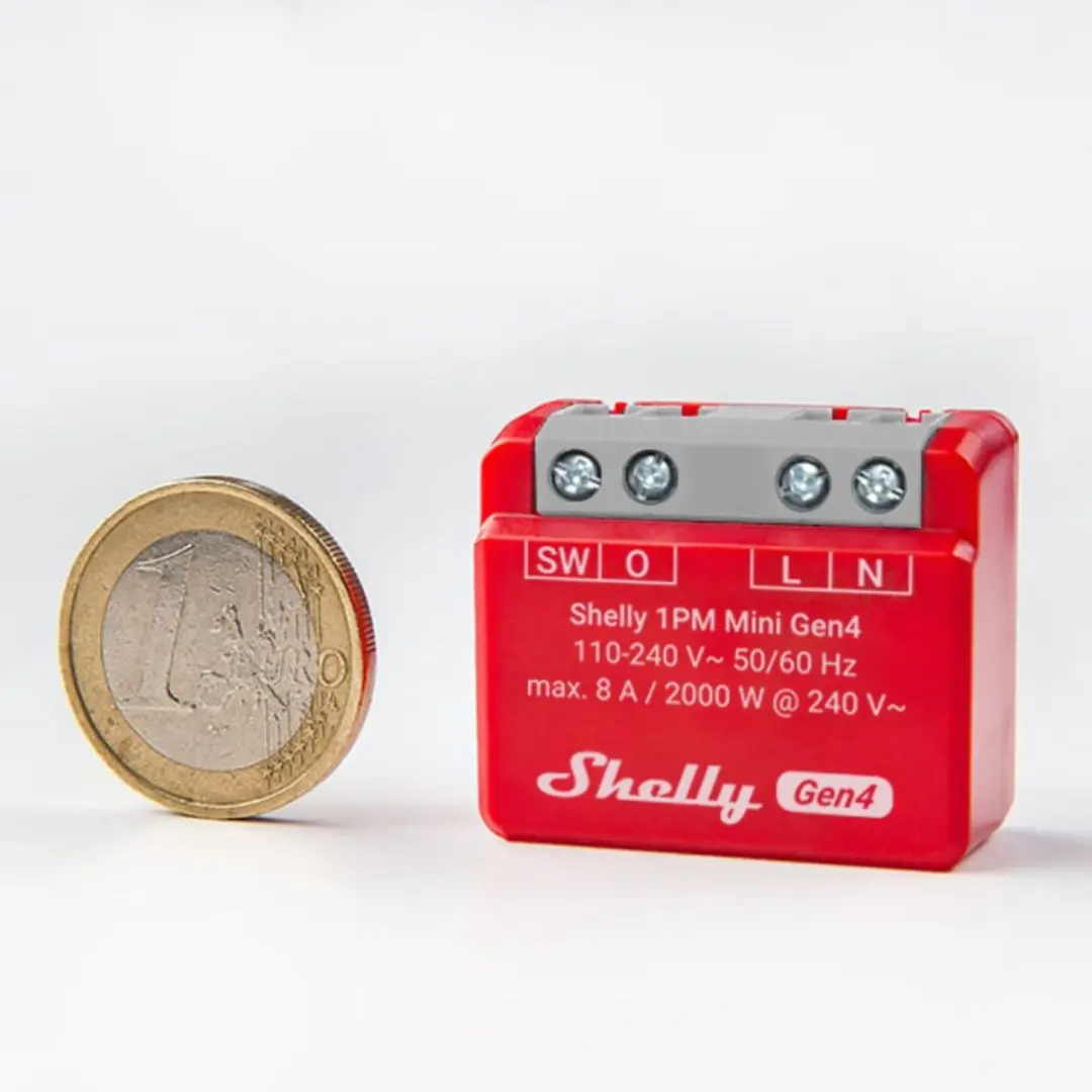 Shelly 1PM Mini Gen4 S4SW-001P8EU - Energie Module - Rood