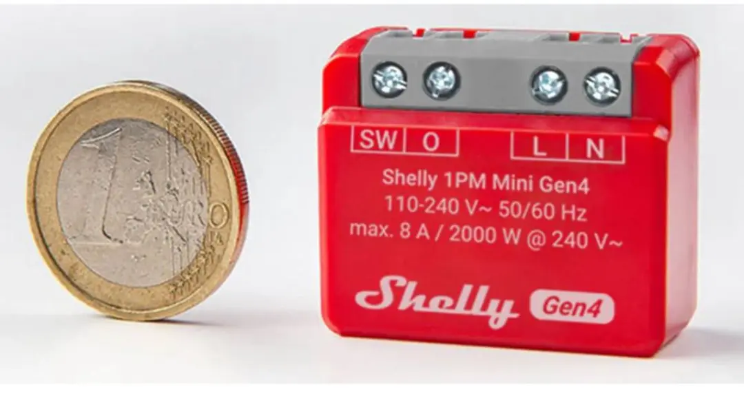 Shelly 1PM Mini Gen4 S4SW-001P8EU - Energie Module - Rood - afbeelding 6 van 6
