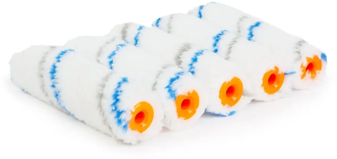 Handy Microvezel Verfrollers 100mm - 5 Stuks - Blauw/Grijs/Wit