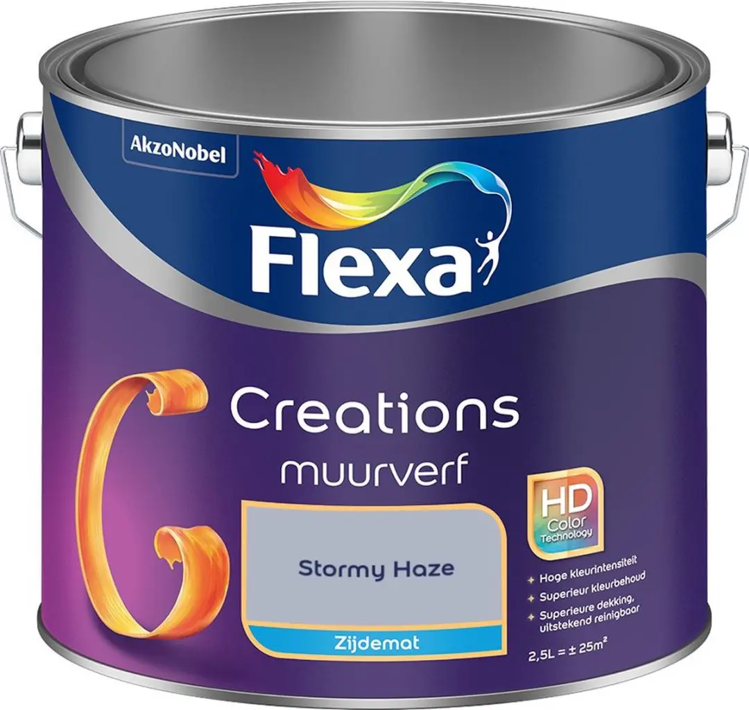 Flexa Creations Muurverf Zijdemat Stormy Haze 2,5L
