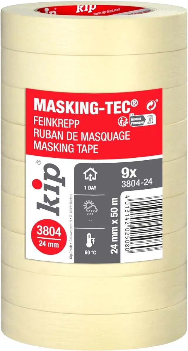 Kip 304 Masking-Tec Schilderstape Crêpe 24mm x 50m