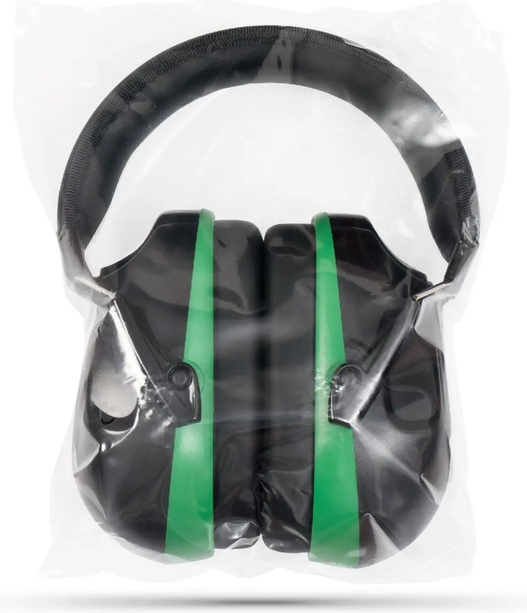 Active Gear Oorkappen met Hoofdband - Zwart/ Groen