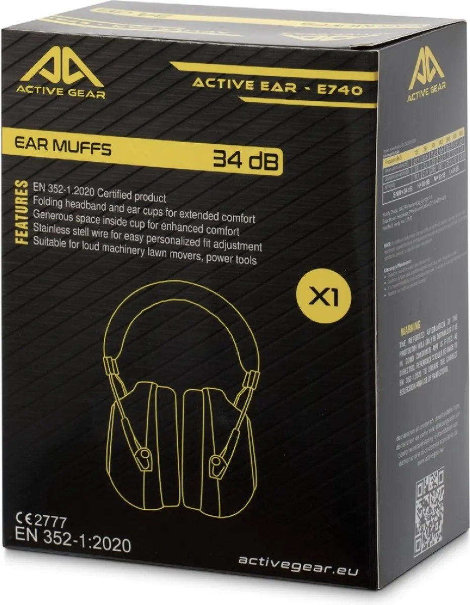 Active Gear Oorkappen met Hoofdband - Zwart/ Groen
