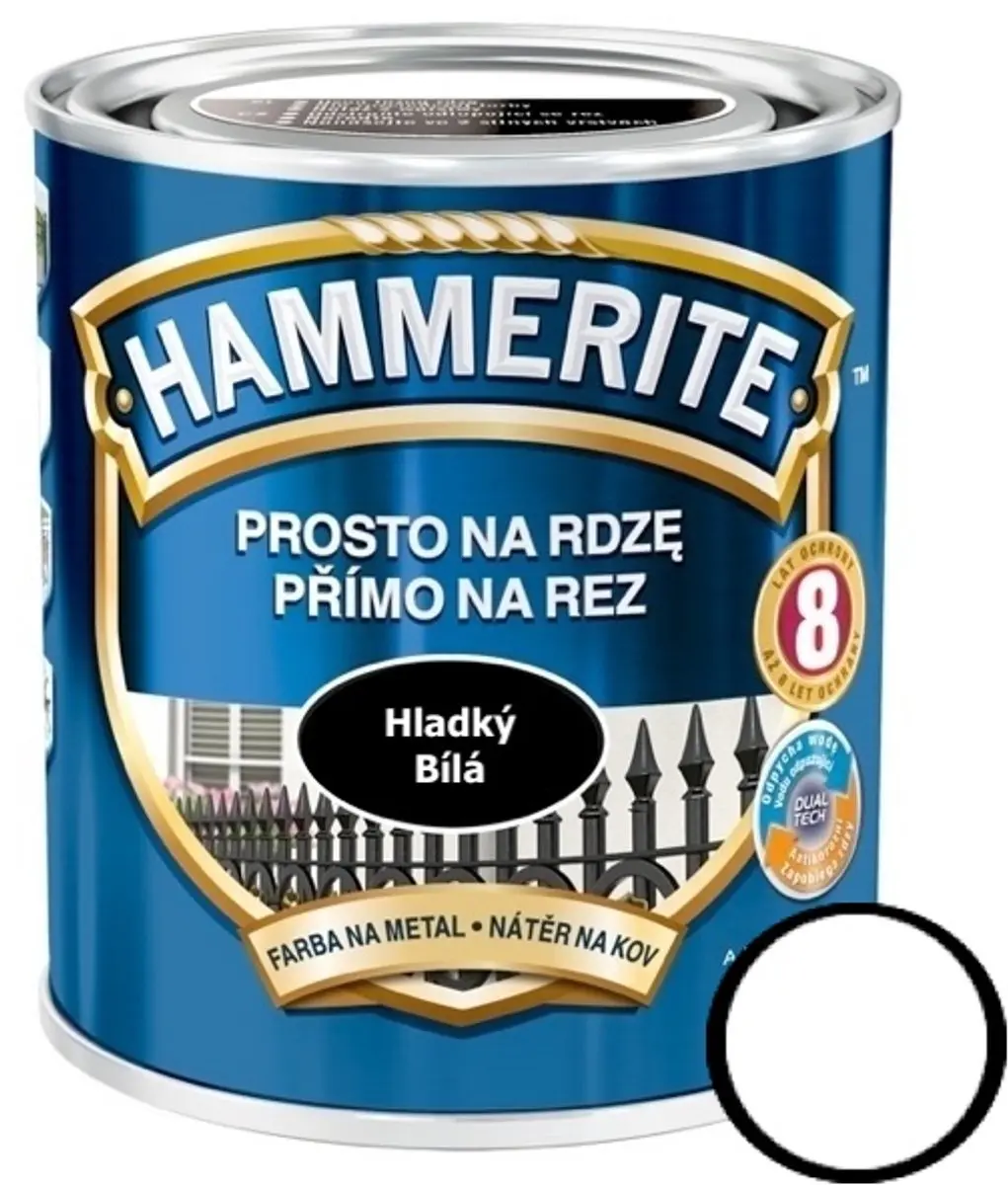 Hammerite Direct Roest Glad 0,25L - Lichtgrijs