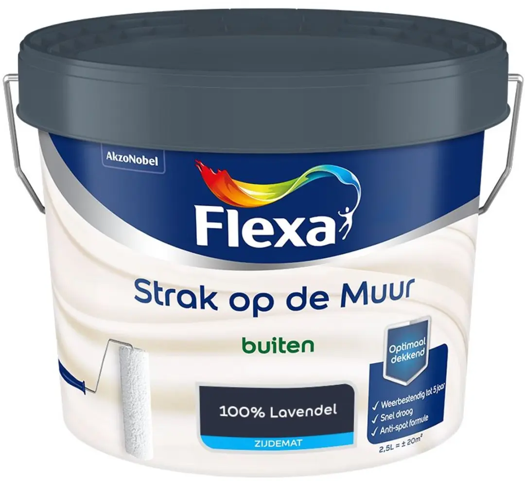 Flexa Strak Op De Muur Zijdemat Lavendel Mengverf 2,5L
