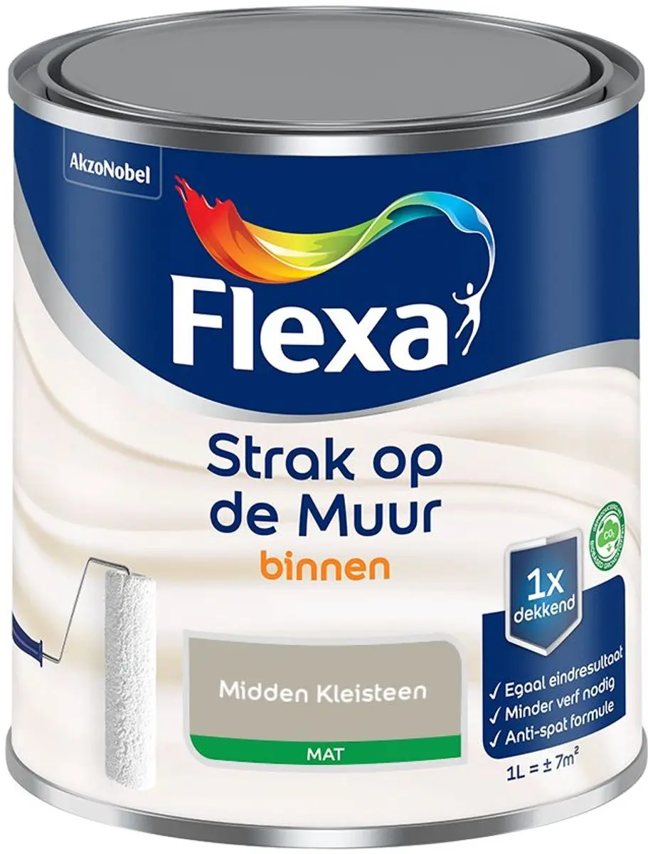 Flexa Strak Op De Muur Binnen Mat Midden Kleisteen Mengverf 1L