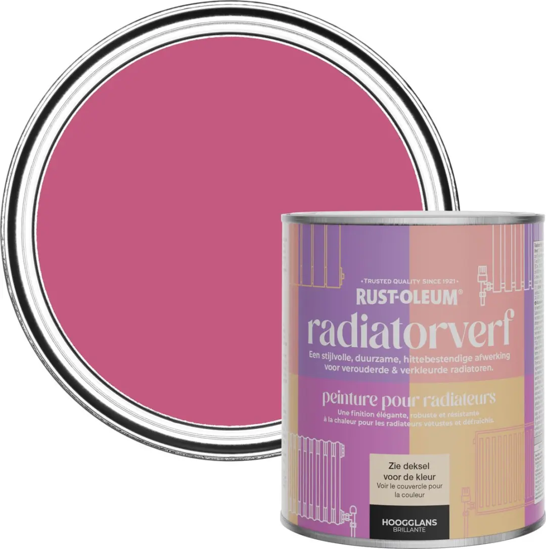 Rust-Oleum Roze Radiatorverf Hoogglans Framboos 750ml