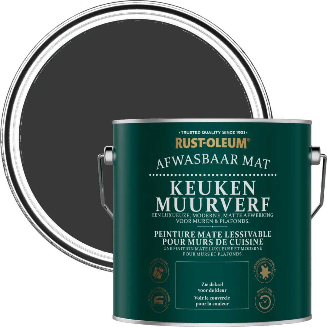 Rust-Oleum Zwart Keuken Muurverf 2,5L