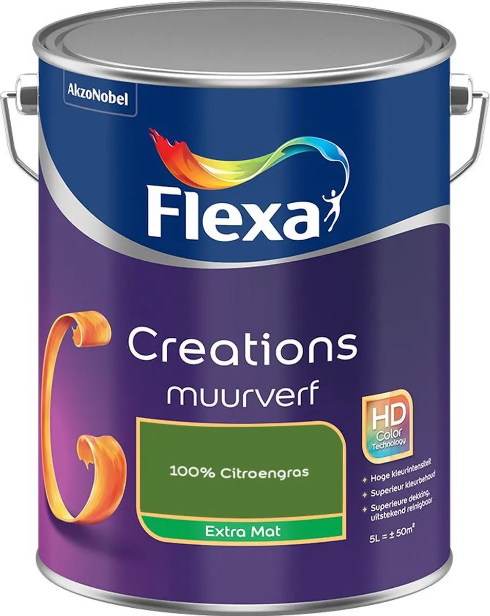 Flexa Creations Muurverf Extra Mat 100% Citroengras 5L
