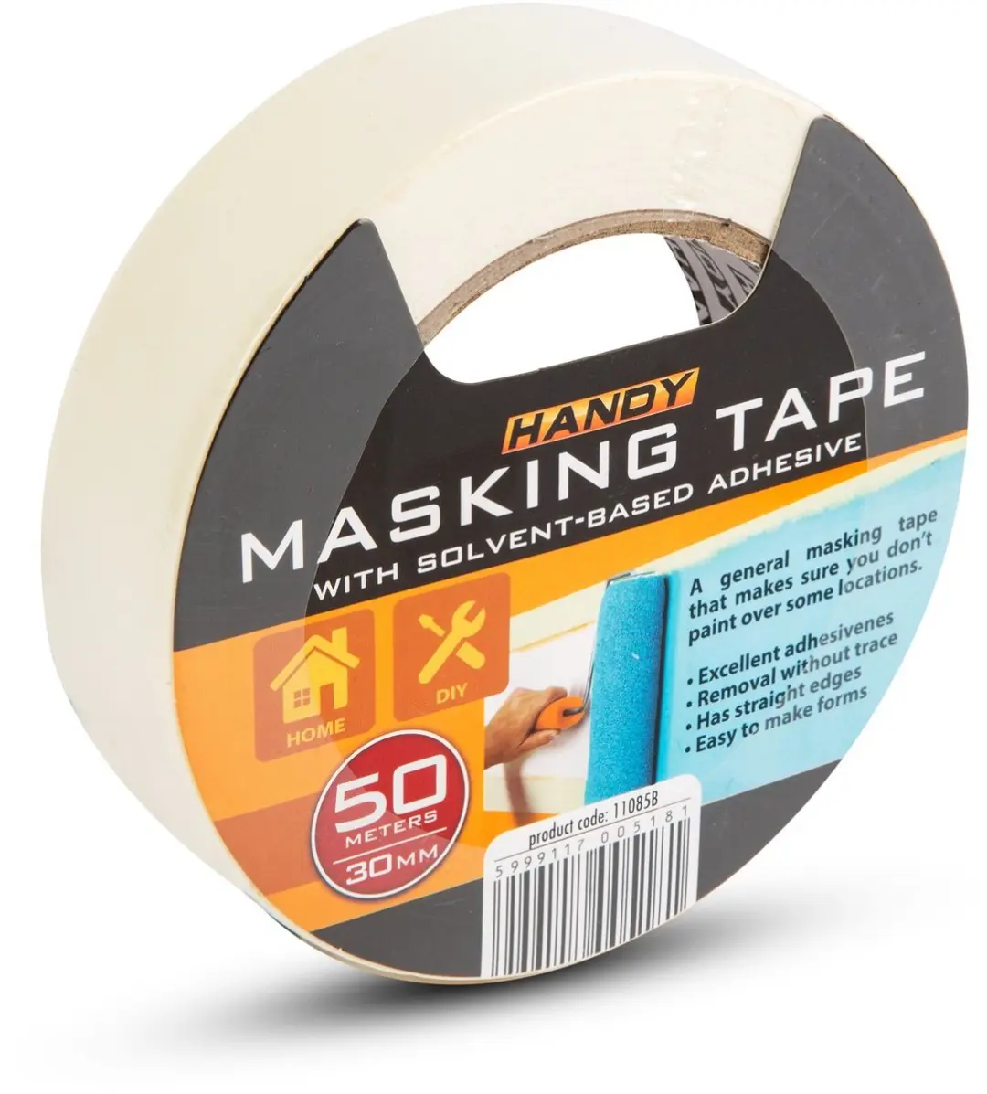 Handy Afplaktape Wit 30mm x 50m
