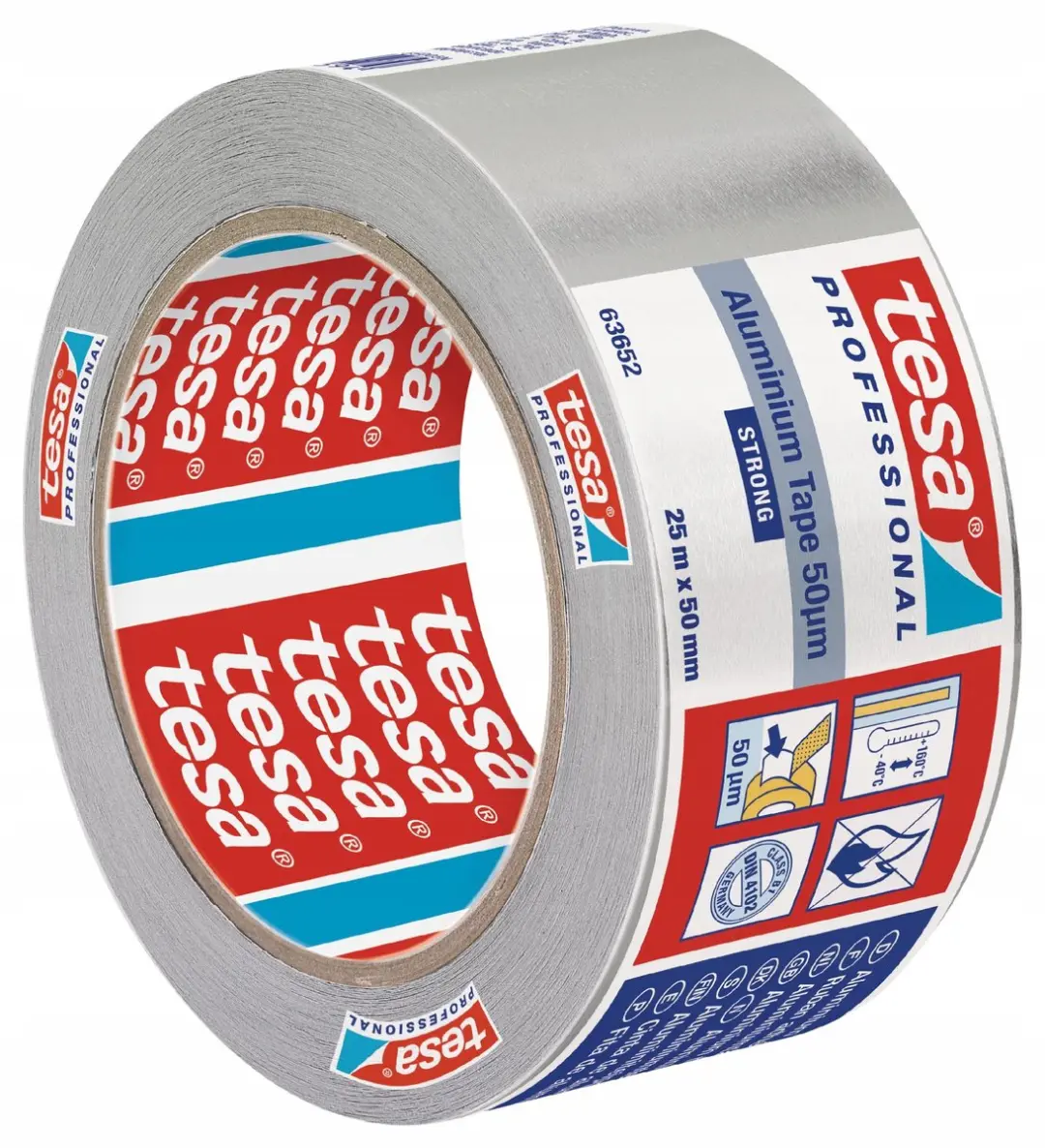 Tesa Professional Aluminium Repartape 25m x 50mm - Snel Verwijderbaar