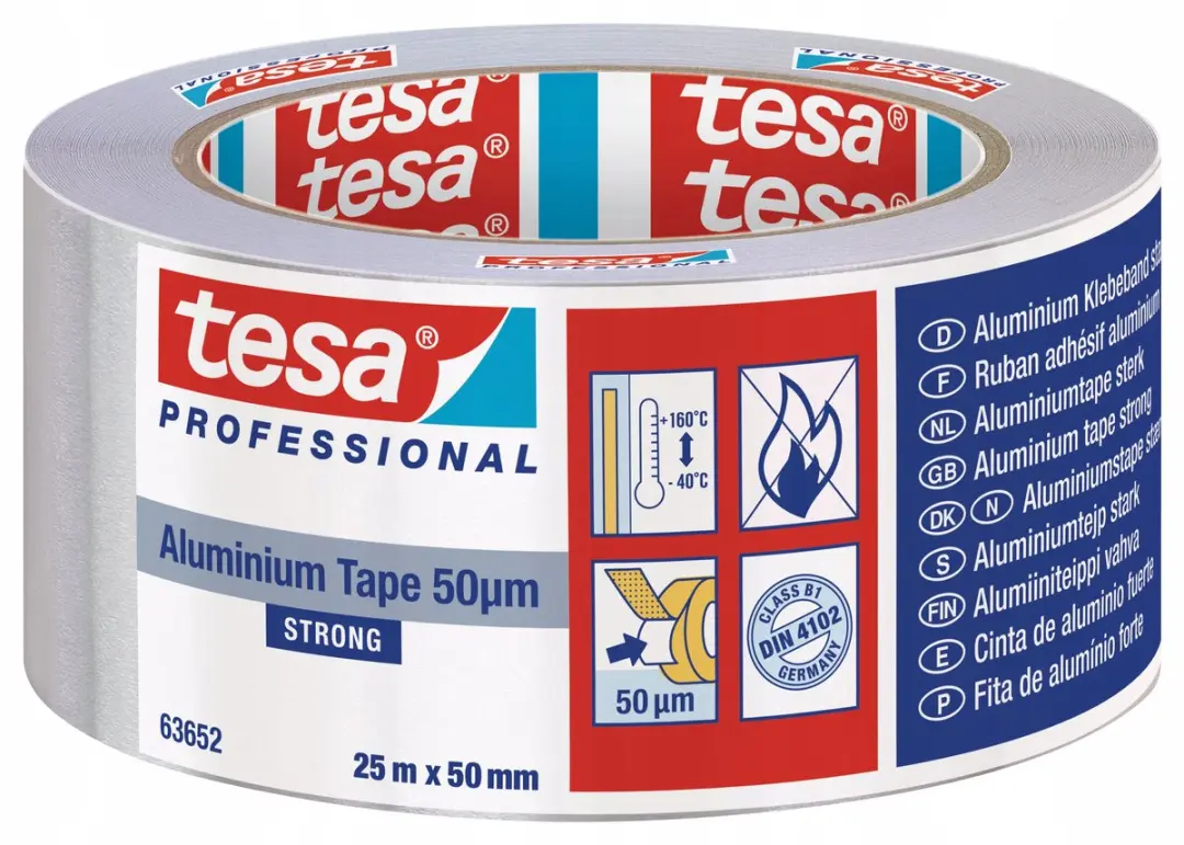 Tesa Professional Aluminium Repartape 25m x 50mm - Snel Verwijderbaar