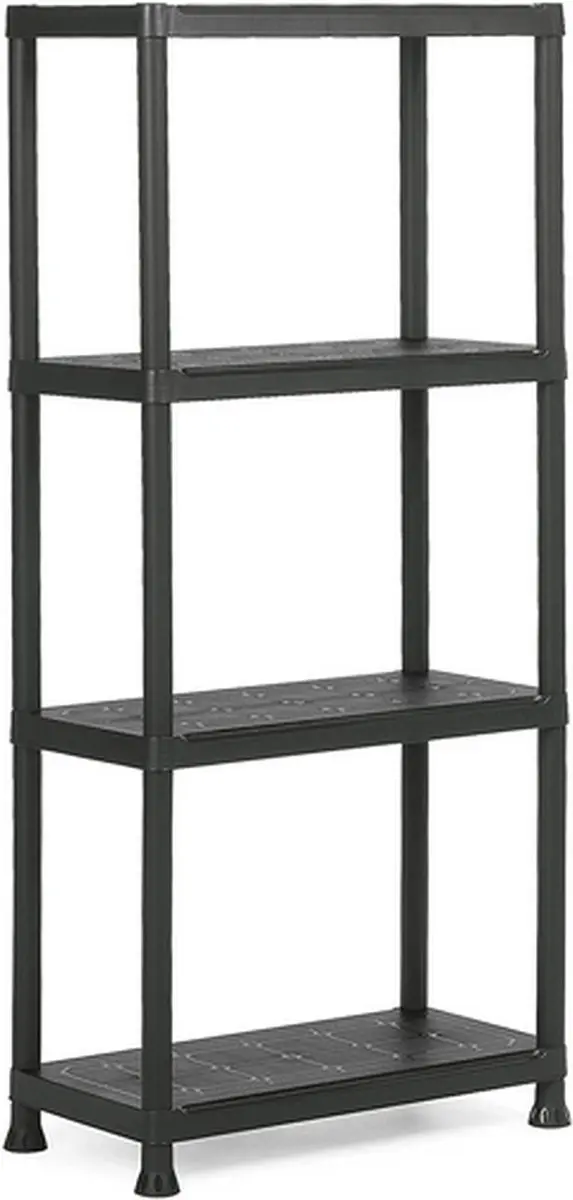 Keter Kunststof Opbergkast Zwart - 4 Planken