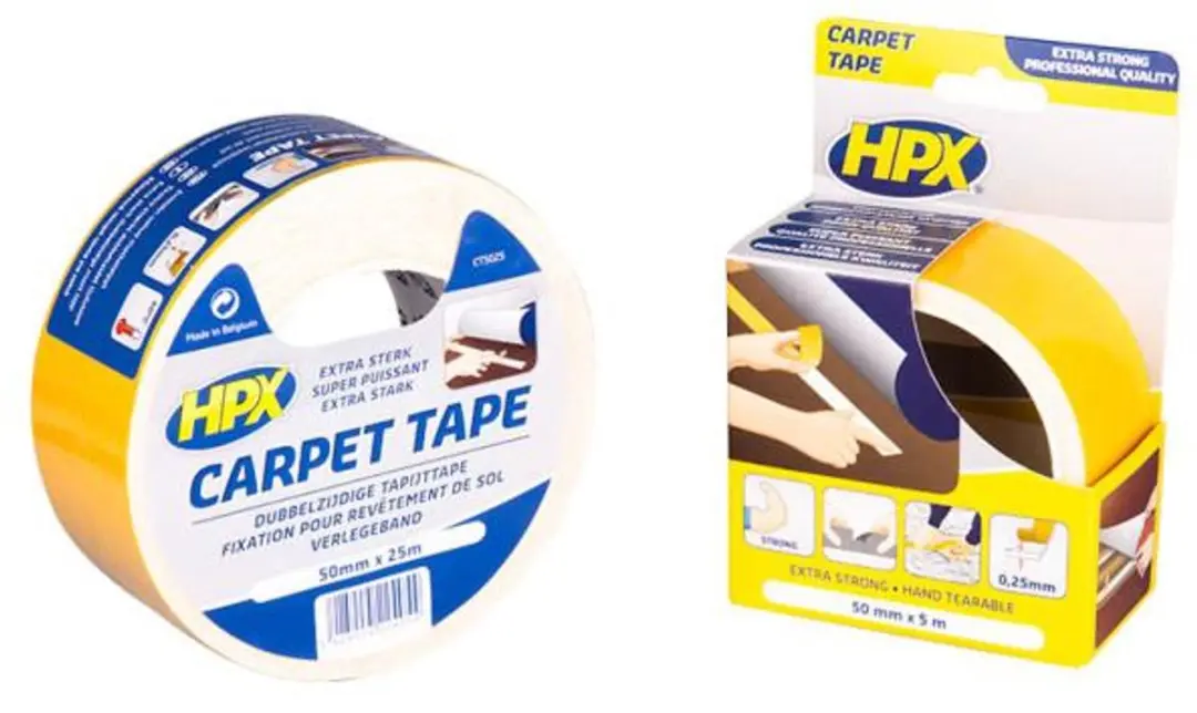 HPX Dubbelzijdige Tapijttape 50mm x 5m - Wit