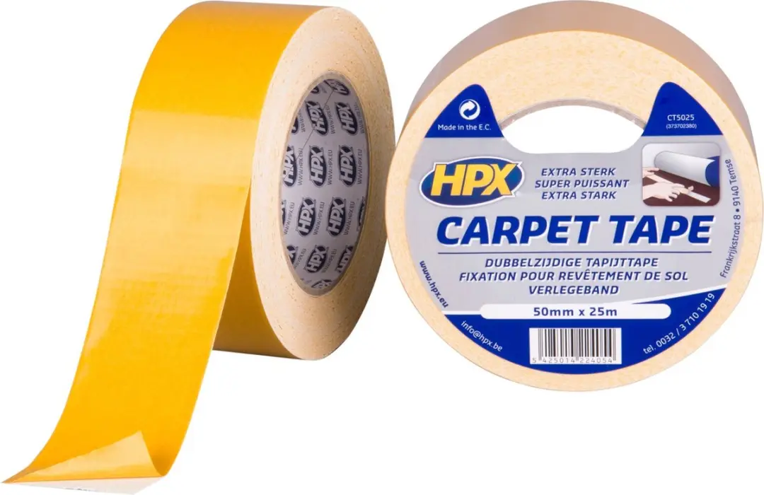 HPX Dubbelzijdige Tapijttape 50mm x 5m - Wit