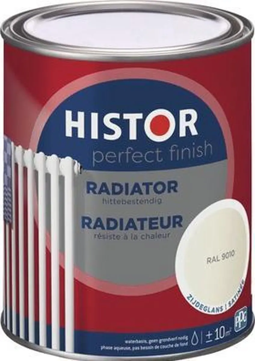 Histor Perfect Finish Radiatorlak RAL 9010 - 0.75L
