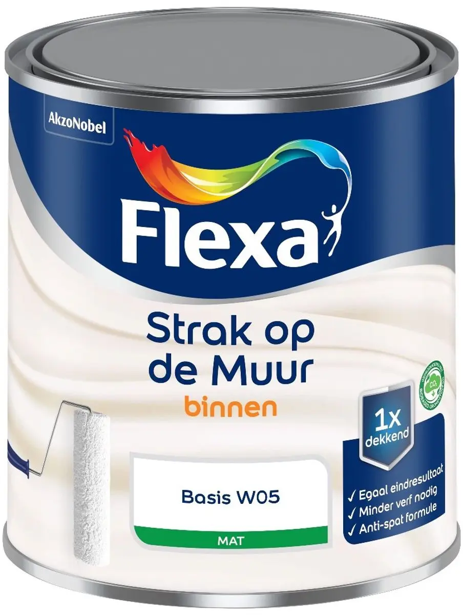 Flexa Strak op de Muur Binnen Muurverf Mat Midden Kokos 1L