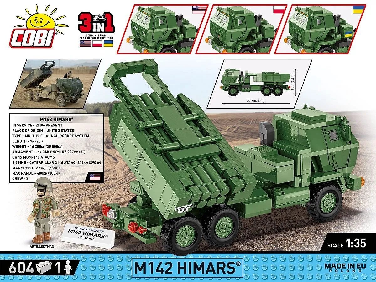 Cobi M142 HIMARS - 604 Onderdelen - Meerkleurig