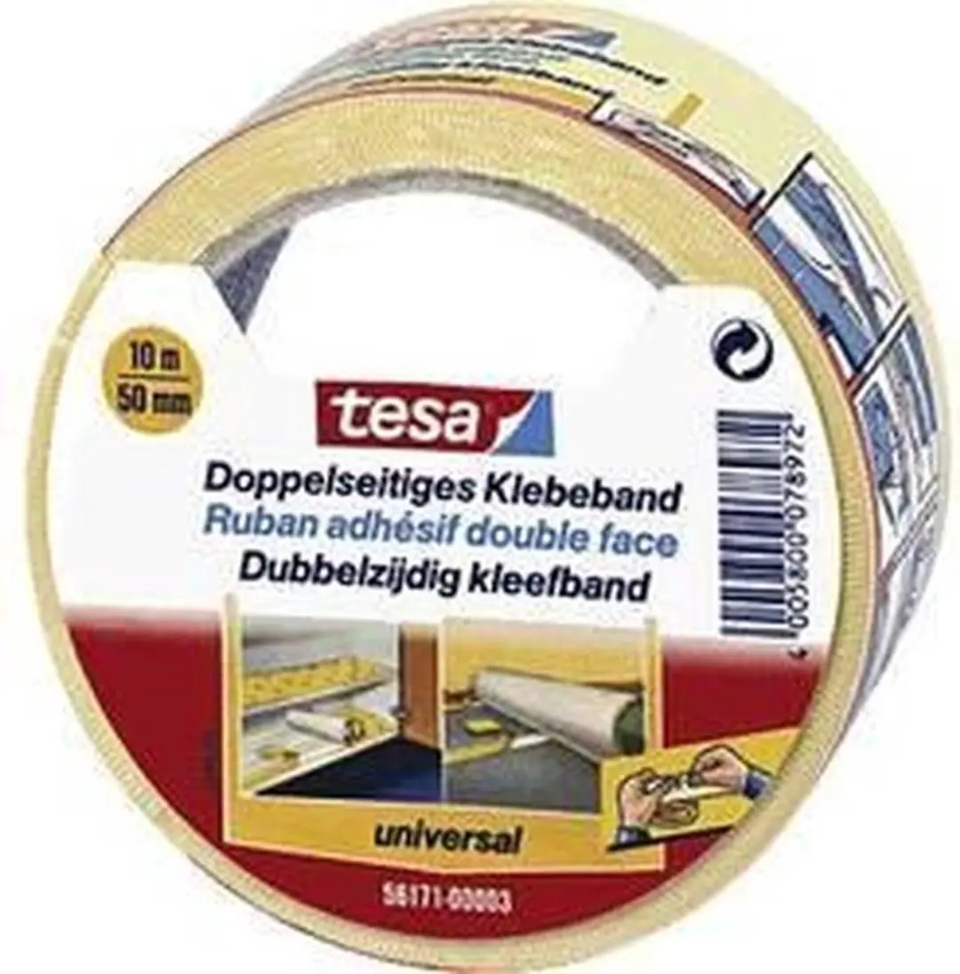 Tesa Dubbelzijdig Plakband Universeel 10m x 50mm - Wit