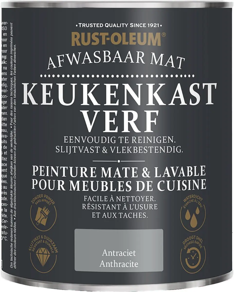 Rust-Oleum Keukenkastjes Verf Antraciet 750ml