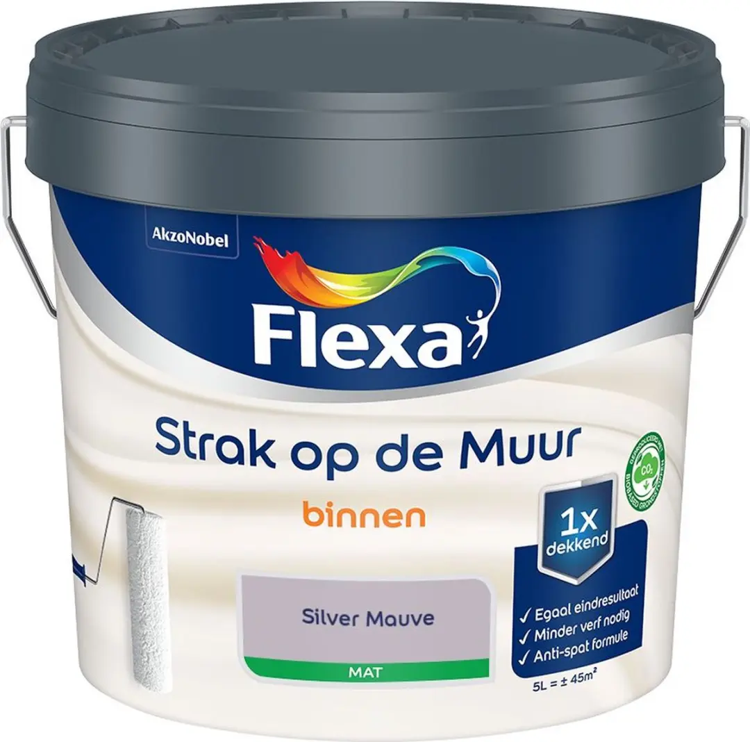 Flexa Strak Op De Muur Binnen Mat Silver Mauve 5L