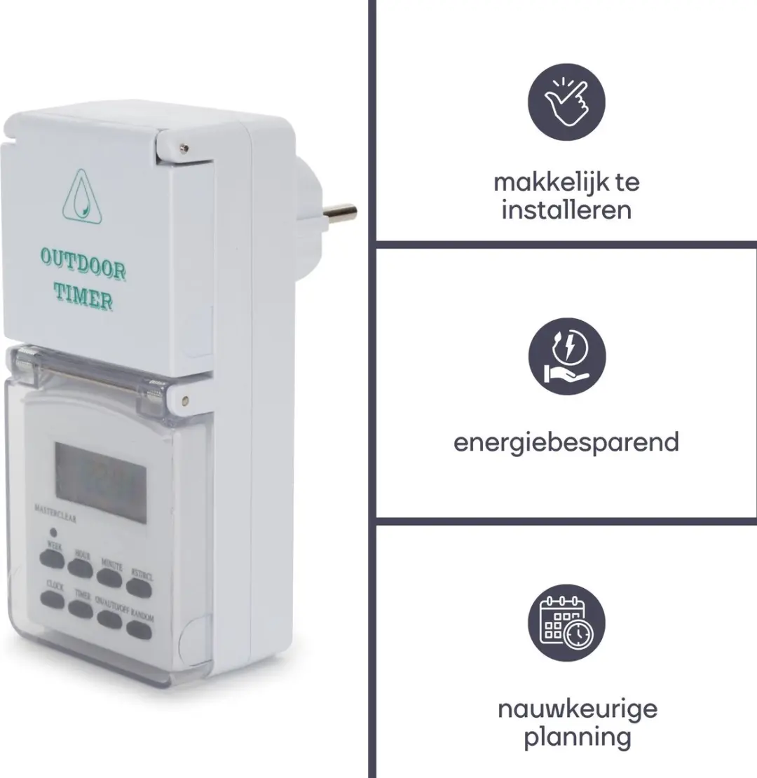 Perel Weektimer 3600W IP44 - Wit