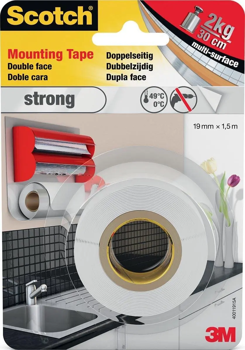 Sila Scotch 40011950A Montagetape 19mm x 1.5m - Wit