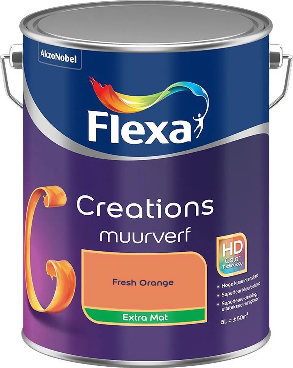 Flexa Creations Muurverf Extra Mat Fresh Orange 5L