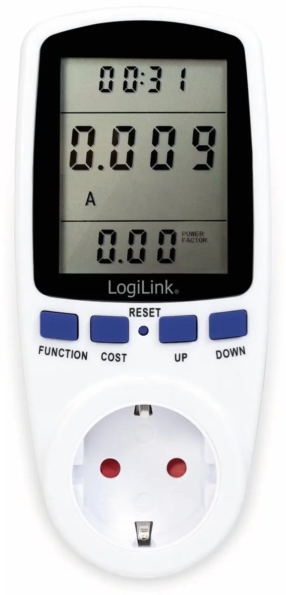 Logilink Energiekostenmeter - 1 Stopcontact Wit