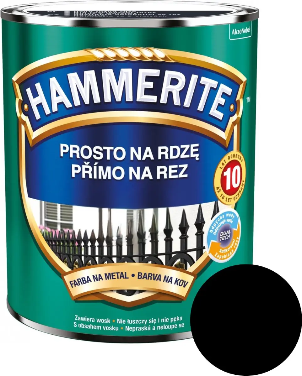 Hammerite Direct Op Roest Mat 0,25L - Zwart