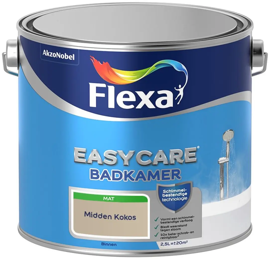 Flexa Easycare Badkamer Midden Kokos Mengverf 2,5L