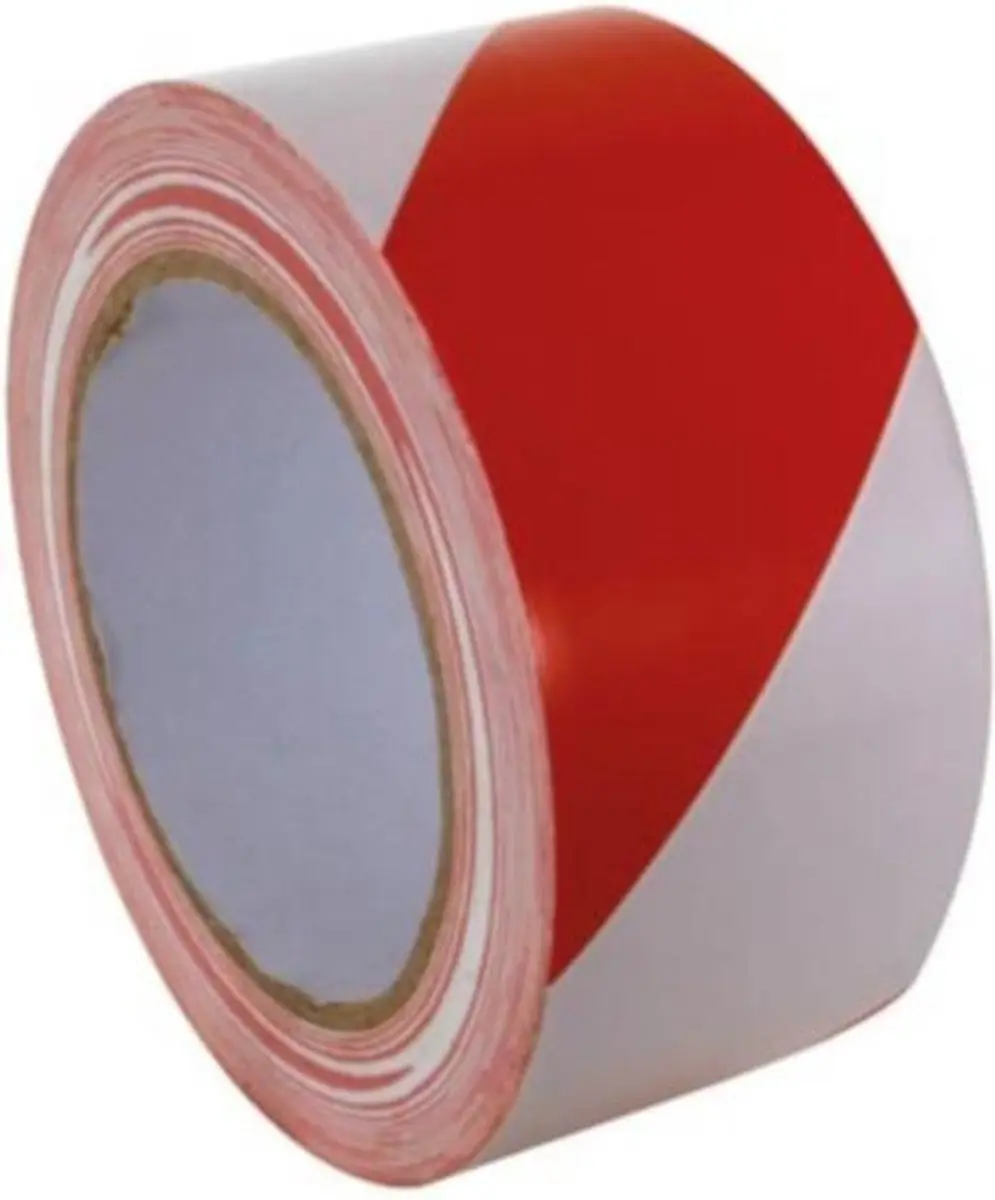 Perel Signalisatietape Rood/Wit 5cm x 33m
