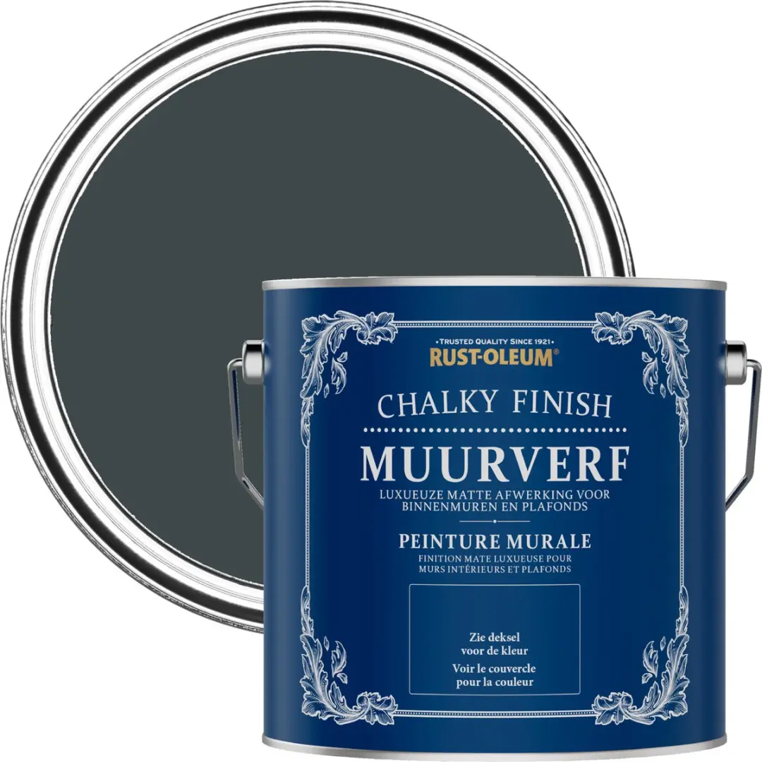 Rust-Oleum Zwart Zand Chalky Finish Muurverf 2,5L