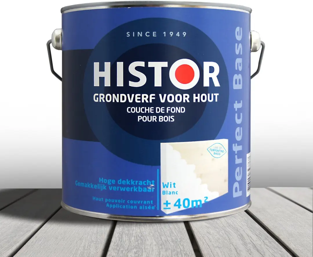 Histor Perfect Base Grondverf Hout 2,5L - Wit