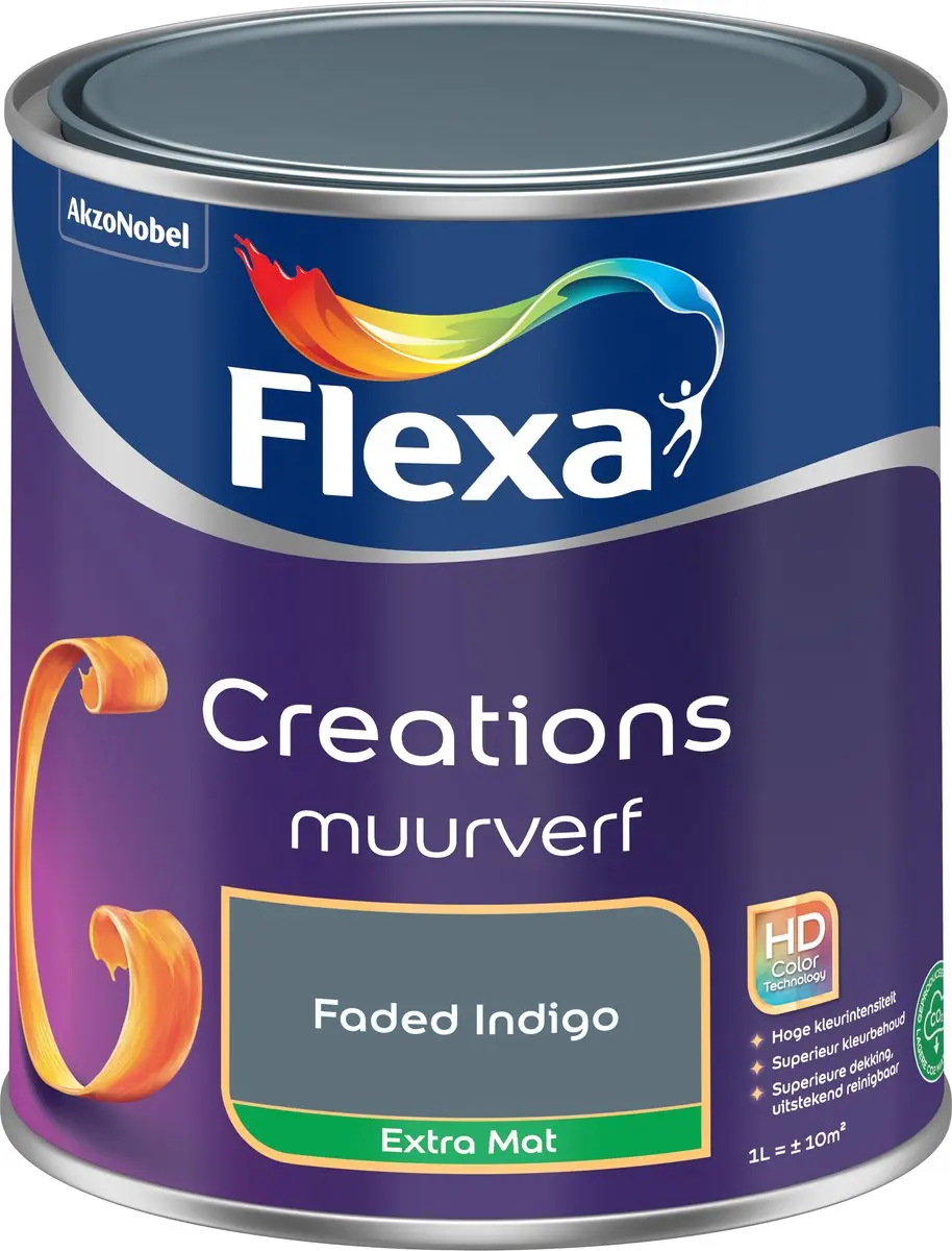 Flexa Creations Muurverf Extra Mat Faded Indigo 1L