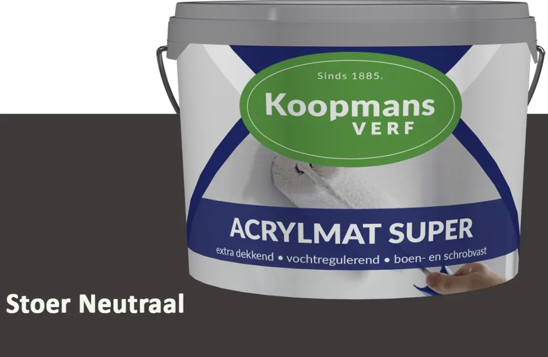 Koopmans Acrylmat Super Matte Muurverf 2,5L - Stoer Neutraal