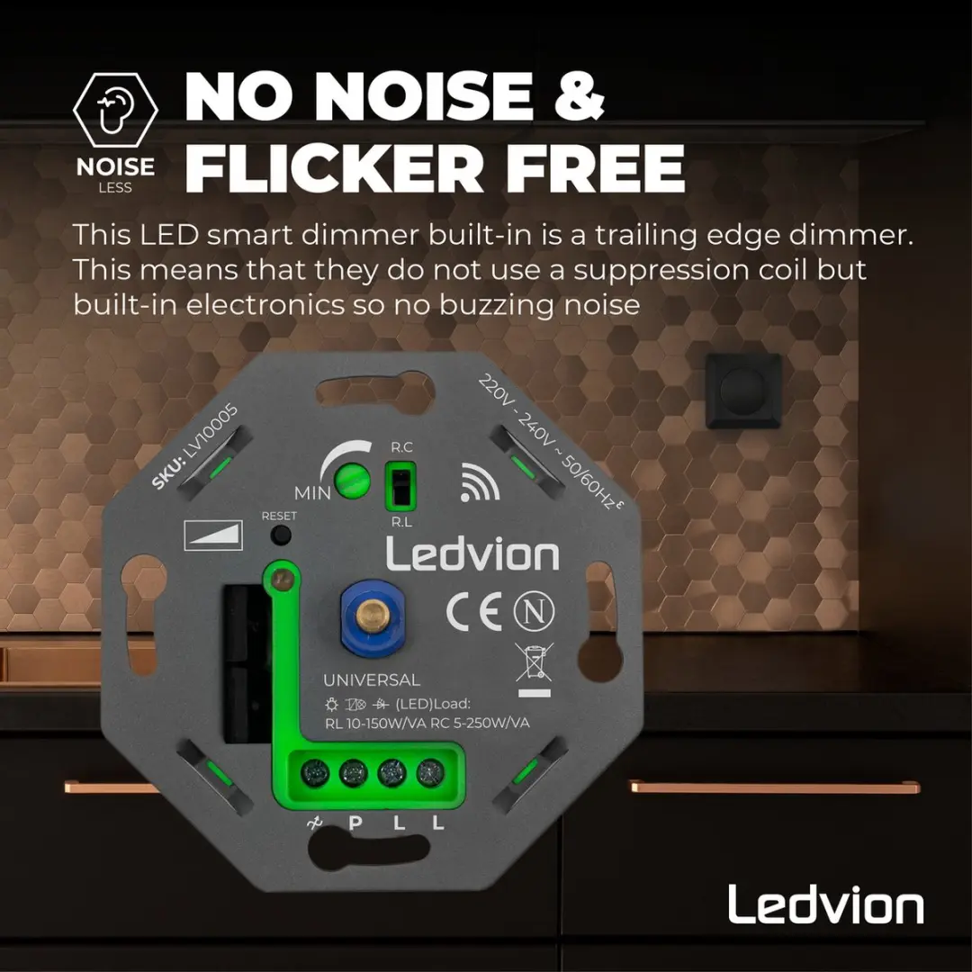 LEDVION LED Smart WIFI Dimmer 5-250W - Zwart - afbeelding 6 van 6