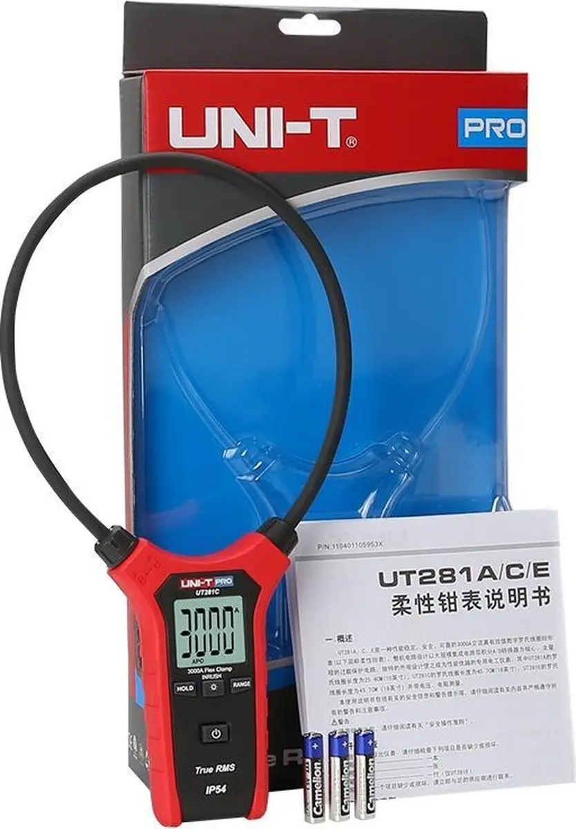 UNI-T UT281C True RMS AC Flexibele Stroomtang 3000A - Rood/Zwart - afbeelding 6 van 6