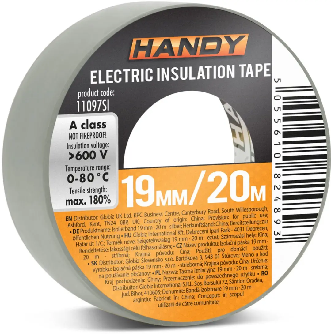 Handy Isolatietape Zilver 20m x 19mm - 10 Stuks