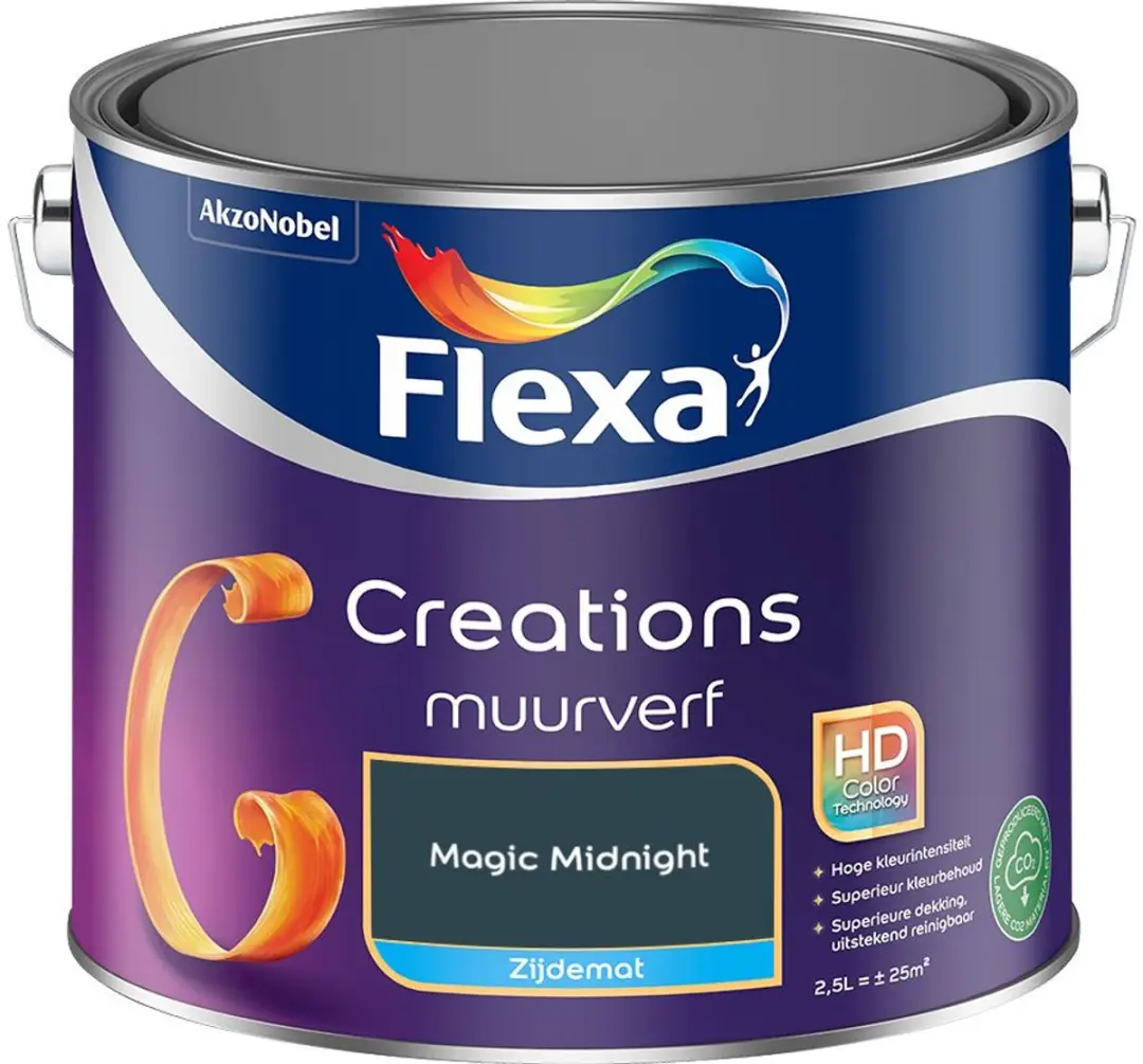 Flexa Creations Muurverf Zijdemat Magic Midnight 2,5L