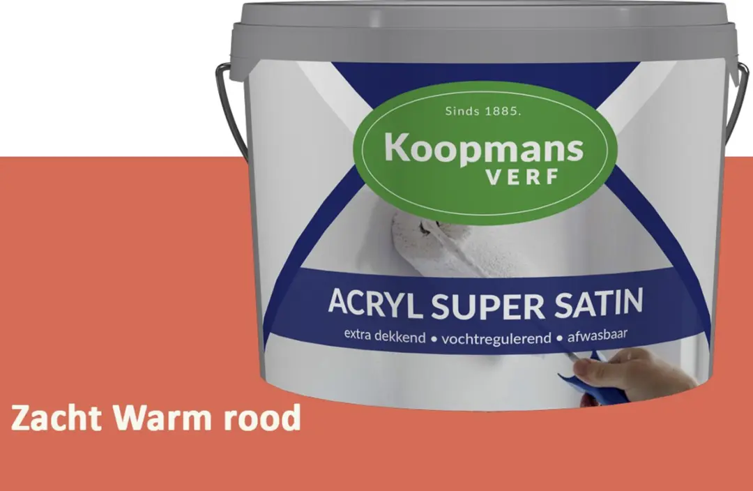 Koopmans Acryl Super Satin Zacht Warm Rood 2,5L