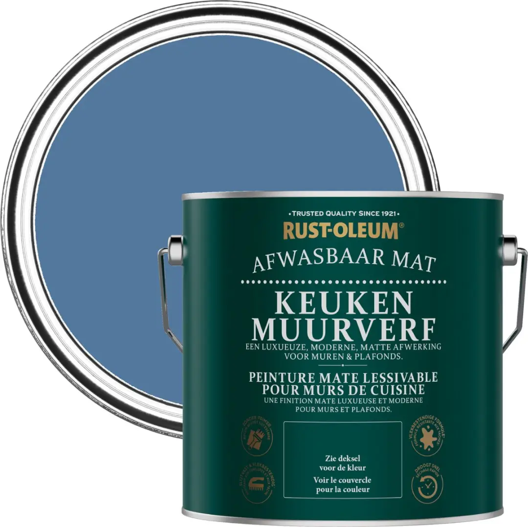 Rust-Oleum Blauw Keuken Muurverf Zijdeblauw 2,5L
